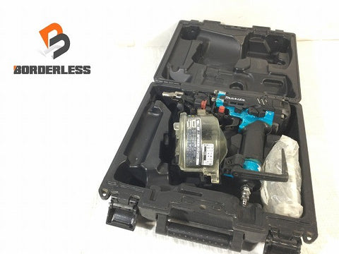 ☆中古品☆makita マキタ 50mm 高圧 エア釘打機 AN534H 青/ブルー ケース付き ロール釘打機 ロール釘打ち機 コイルネイラ128318