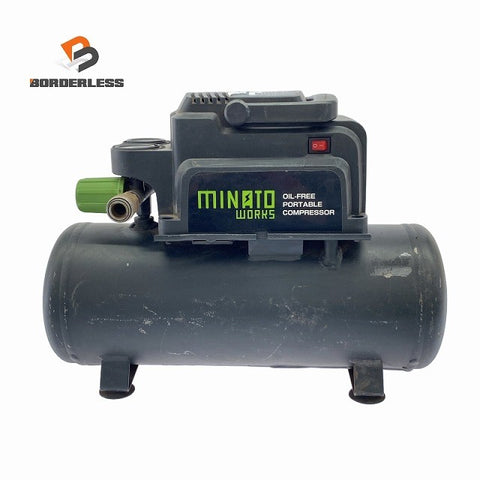 ☆中古品☆MINATO ミナトワークス 100V 常圧/一般庄 オイルレス型 エアーコンプレッサー CP-8A-V03 小型 エアコンプレッサー119062