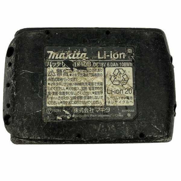 ☆中古品☆makita マキタ 18V 6.0Ah 純正 リチウムイオンバッテリー BL1860B 残量表示付 リチウムイオン電池134130 - 10