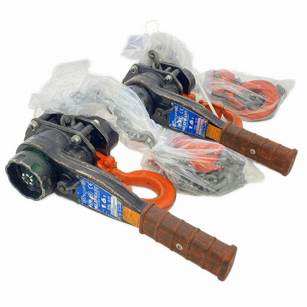 ☆中古品2個セット☆ ELEPHANT エレファント YA型 強力レバーホイスト YA-160 荷重1.6ton 揚程1.5m レバーブロック 象印130029 - 4