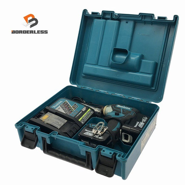 ☆中古品☆makita マキタ 14.4V 充電式ソフトインパクトドライバ TS131D バッテリ2個(14.4V 5.0Ah) 充電器 ケース付 おまけ付♪135533 - 1