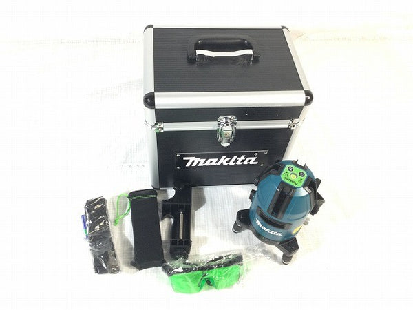 ☆美品※バッテリ別売り☆makita マキタ 10.8V 充電式屋内 屋外兼用 レーザー墨出し器 SK40GD 三脚 受光器 パーツ ケース付 測定器118612 - 2
