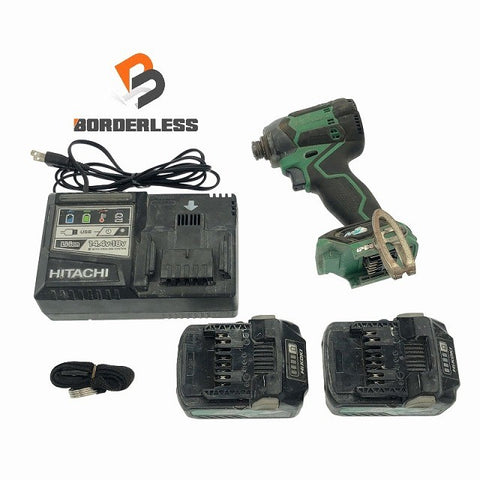 ☆中古品☆HiKOKI ハイコーキ 36V コードレスインパクトドライバー WH36DC バッテリ2個(BSL36A18)充電器付 締付け 115962115962