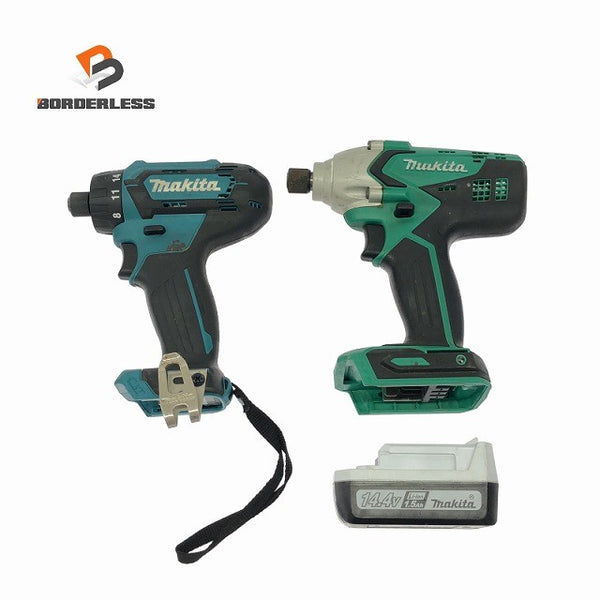 ☆中古品セット☆makita マキタ 10.8V 充電式ドライバドリル DF033D 本体のみ/14.4V 充電式インパクトドライバ M695D バッテリ1個付127926 - 1