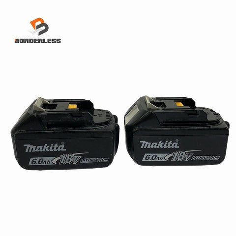 ☆比較的綺麗2個※充電回数2回と3回☆makita マキタ 18V 6.0Ah 純正 リチウムイオンバッテリー BL1860B 雪マーク 残量表示付127919