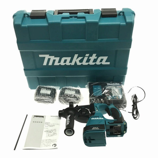 ☆未使用品☆makita マキタ 18V 24mm 充電式ハンマドリル HR244DRGX 青 バッテリ2個(6.0Ah) 充電器 ケース付 ハンマードリル137732 - 3