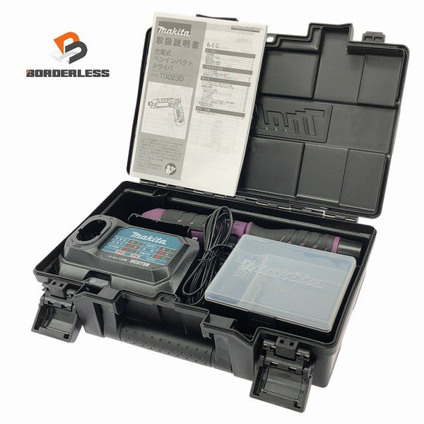 ☆未使用品 限定色☆makita マキタ 7.2V 充電式ペンインパクトドライバ TD023DHXAP 紫/パープル バッテリ2個(1.5Ah) 充電器 ケース135301 - 1