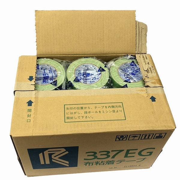 ☆未使用品☆RINREI リンレイテープ 布粘着テープ 337EG 25mm×25m 60巻入 養生用 養生テープ 布テープ 塗装用 建築用134283 - 7