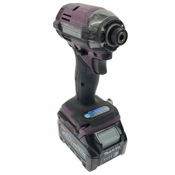 ☆極美品☆makita マキタ 40Vmax 充電式インパクトドライバー TD002GDXAP 紫/パープル バッテリ2個(2.5Ah) 充電器 ケース付134236 - 5