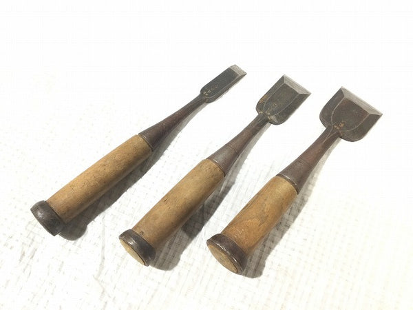 ☆中古品☆瓢箪 ひょうたん印 追い入れ鑿 9本セット 1分/3mm～1寸6分/48mm 追入れ鑿 叩き鑿 ノミ のみ 大工道具 木材加工111144 - 6