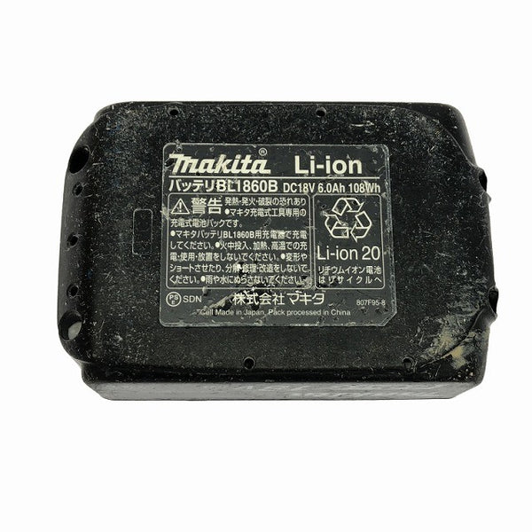 ☆中古品セット☆makita マキタ 18V 6.0Ah 純正 リチウムイオンバッテリー BL1860B 14.4V/18V用 急速充電器 DC18RF129573 - 8
