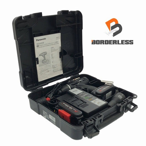 ☆中古美品☆Panasonic パナソニック 14.4V/18V 充電マルチインパクトドライバー EZ75A9PN2G-B バッテリー2個(3.0Ah)+充電器+ケース114835 - 0