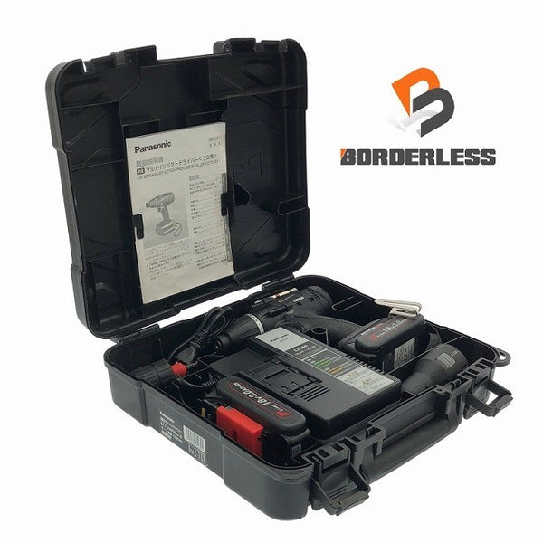 ☆中古美品☆Panasonic パナソニック 14.4V/18V 充電マルチインパクトドライバー EZ75A9PN2G-B バッテリー2個(3.0Ah)+充電器+ケース114835 - 2