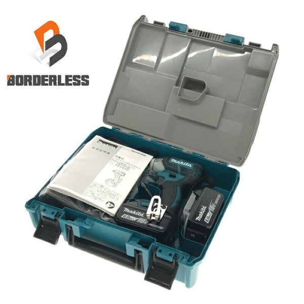 ☆未使用品☆makita マキタ 18V 充電式ソフトインパクトドライバ TS141DRGX バッテリー2個(18V 6.0Ah) 青/ブルー 充電器 ケース付 - 1