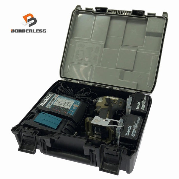 ☆中古品☆makita マキタ 18V 充電式インパクトドライバ TD173DRGXO オリーブ バッテリー2個(18V 6.0Ah)充電器 ケース付130168 - 1