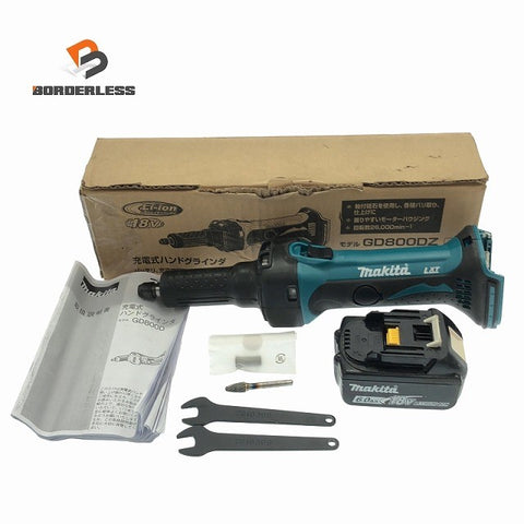 ☆美品☆makita マキタ 18V 充電式ハンドグラインダ GD800D バッテリー(18V 6.0Ah)付き 電動工具 研磨 研削122365