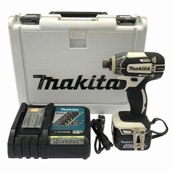 ☆中古品☆makita マキタ 14.4V 充電式インパクトドライバー TD138D 白/ホワイト バッテリ1個(3.0Ah) 充電器 ケース付 コードレス133349 - 3