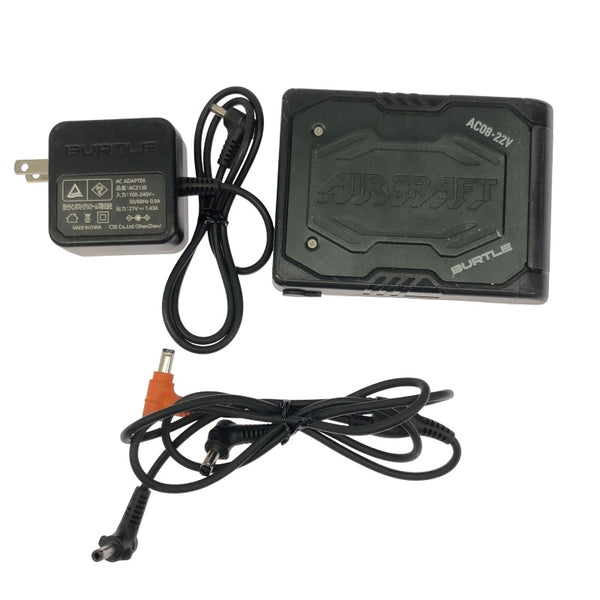 ☆中古品☆BURTLE バートル 22V エアークラフト専用バッテリー AC08 黒 ファンユニット AC08-2 マットブラック 空調作業服用118036 - 9