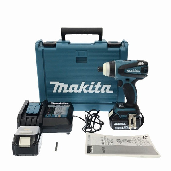 ☆未使用品☆ makita マキタ 18V 4モードインパクトドライバー TP141DRGX 青/ブルー バッテリー2個(6.0Ah)充電器 ケース付131949 - 3