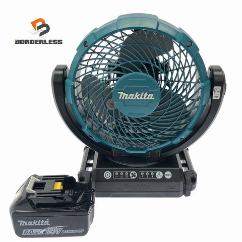 ☆比較的綺麗セット☆makita マキタ 14.4V/18V 100V 充電式ファン CF102D 本体 バッテリ1個(18V 6.0Ah) コードレス 送風機 扇風機119304