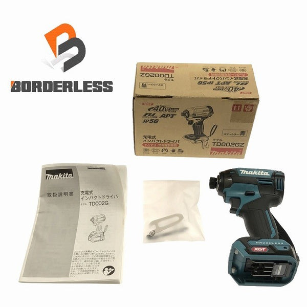 ☆未使用品☆ makita マキタ 40Vmax 充電式インパクトドライバー TD002GZ 青/ブルー 本体+パーツ134817 - 1