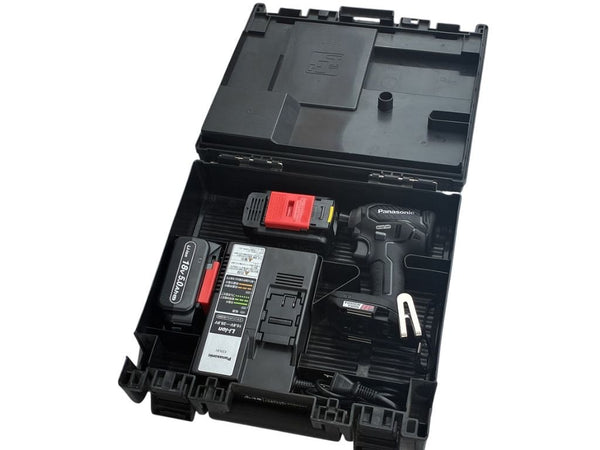 ☆美品☆ Panasonic パナソニック 14.4V/18V 充電インパクトドライバー EZ76A1LJ2G-B バッテリー2個 18V 5.0Ah 充電器 ケース付132413 - 2
