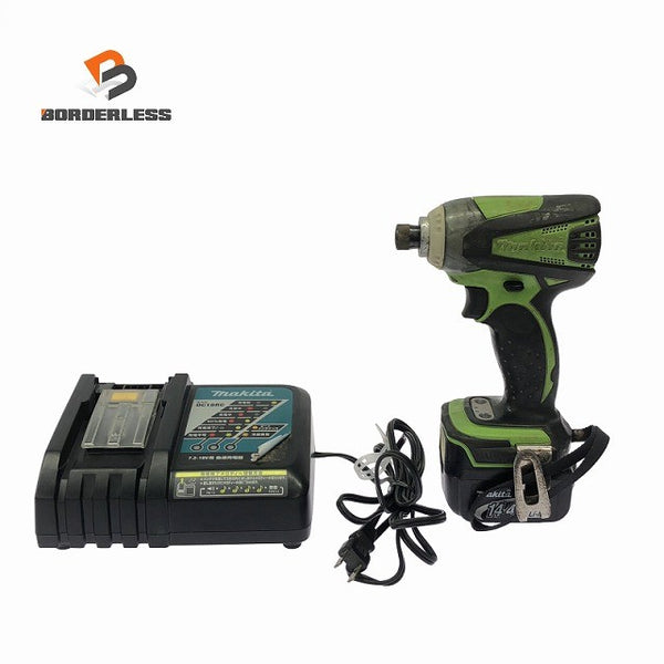 ☆中古品☆ makita マキタ 14.4V 充電インパクトドライバ TD133D ライム 本体+バッテリー1個(3.0Ah)+充電器131502 - 1