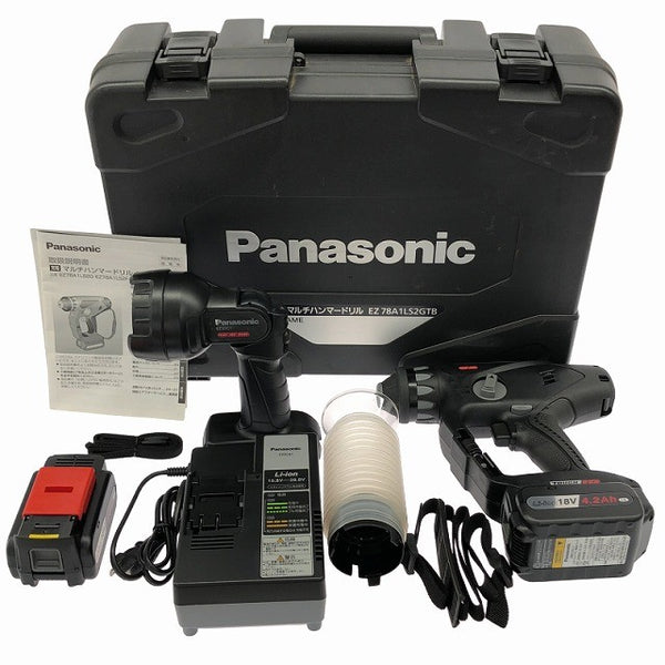 ☆未使用品 Panasonic パナソニック 14.4V/18V 充電マルチハンマードリル EZ78A1LS2GTB バッテリ2個 充電器 ライト ケース136314 - 3
