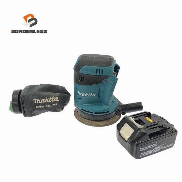 ☆中古品☆makita マキタ 18V 125mm 充電式ランダムオービットサンダー BO180D バッテリ1個(18V 6.0Ah) コードレス オービタル 電動工具135288 - 1