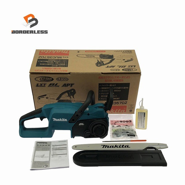 ☆未使用品☆makita マキタ 18V 350mm 充電式チェンソー MUC357DZ 本体のみ コードレス 電動チェーンソー 電動工具 伐採 造園132920 - 1