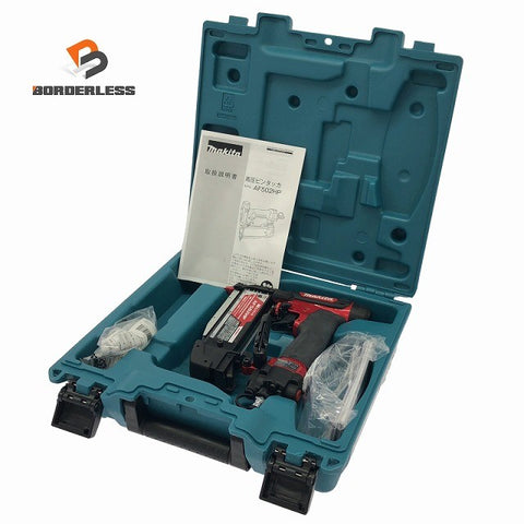 ☆未使用品☆makita マキタ 50mm 高圧 ピンタッカ AF502HP 赤 ケース付 ピンネイラ ピン釘打機 ピン釘打ち機 エア工具135782
