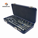 ☆中古美品☆STRAIGHT ストレート 1/4 3/8 ツールセット 25ピース Art.10-670 ソケットレンチ ラチェットレンチ 工具セット131638 - 1
