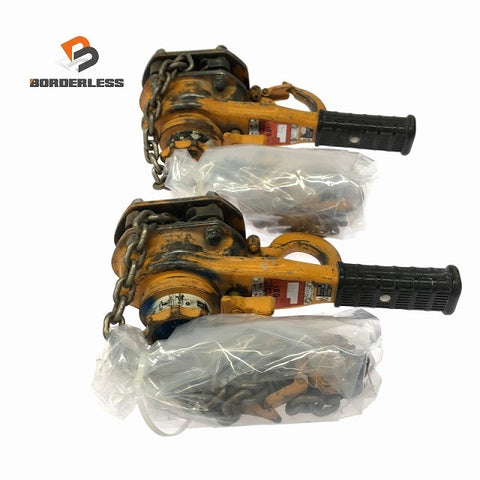 ☆比較的綺麗2本セット☆KITO キトー レバーブロック L5形 LB008 荷重0.8ton/800kg 揚程1.5m レバーホイスト ガッチャ125302