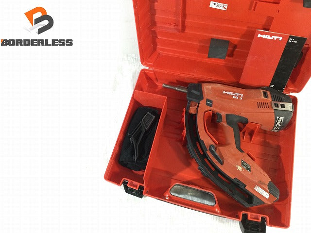 ☆中古品☆HILTI ヒルティ ガス式鋲打機 GX3 01 ケース付 ガス式鋲打ち機 ガスピン打機 ガスピン打ち機 ガスネイラ ガス銃