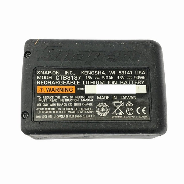 ☆美品☆Snap-on スナップオン 18V コードレスインパクトレンチ CTJ9010 バッテリー(18V 5.0Ah) 付き 電動工具 自動車整備 116635 - 9