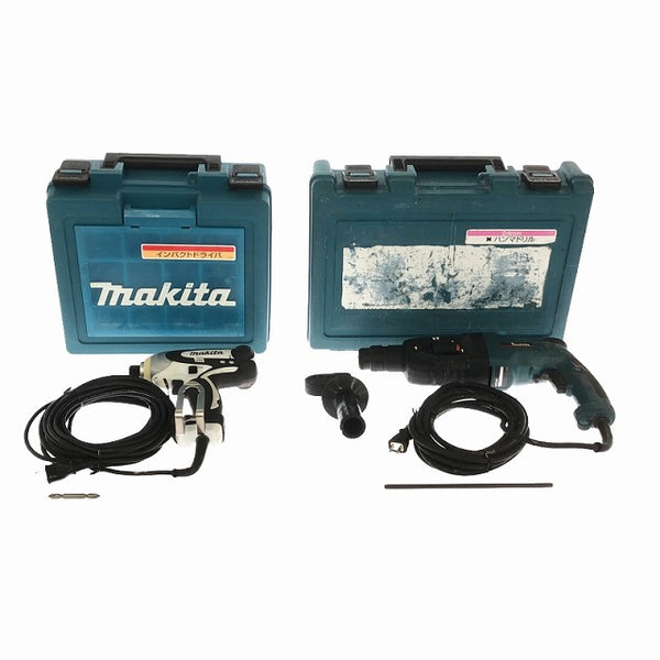 ☆中古品 2点セット☆makita マキタ 100V 24mm ハンマドリル HR2450 100V インパクトドライバ 6955SPKW - 4