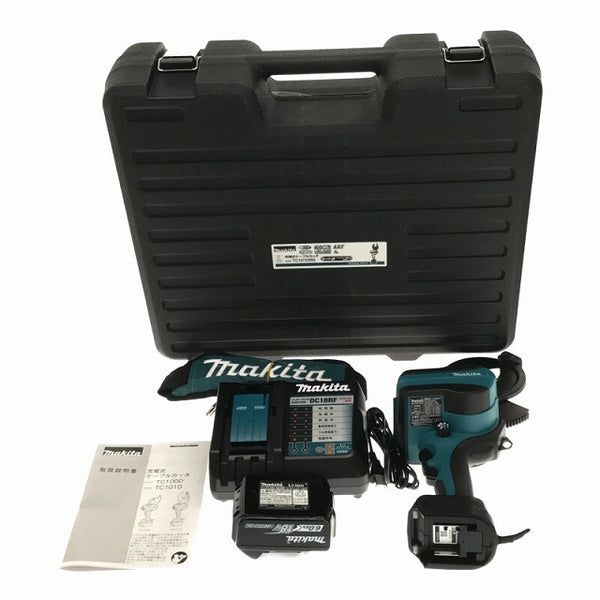 ☆未使用品☆makita マキタ 18V 充電式ケーブルカッター TC101DRG バッテリー1個(18V6.0Ah) 充電器 ケース付 コードレス - 4