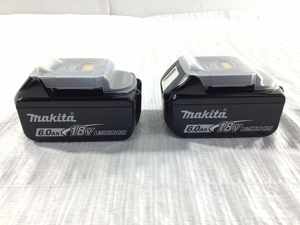 ☆未使用品2個セット☆ makita マキタ 18V 6.0Ah 純正リチウムイオンバッテリー BL1860B 急速充電対応 残量表示付 電池 雪マーク - 8