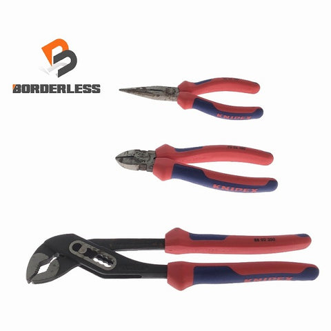 ☆中古3点セット☆KNIPEX クニペックス 強力ニッパー 74 02 160 カッター付き平丸型プライヤー 25 02 160 プライヤー 88 02 250