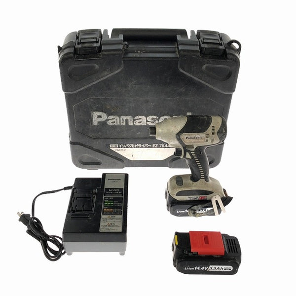 ☆中古品☆Panasonic パナソニック 14.4V 充電インパクトドライバー EZ7544 バッテリ2個(3.3Ah) 充電器 ケース付 コードレス 充電式 - 4