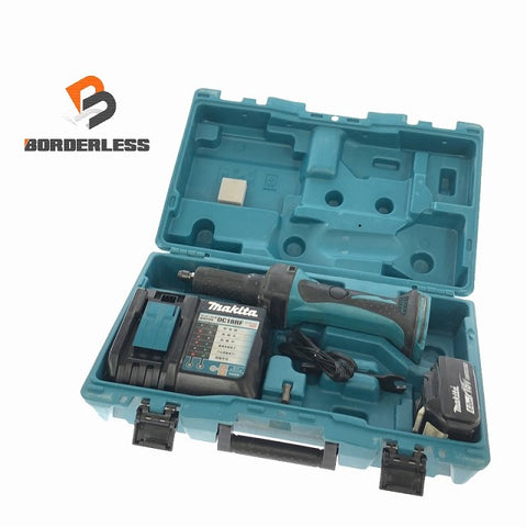 ☆中古品☆makita マキタ 18V 充電式ハンドグラインダー GD800D バッテリ1個(18V6.0AH) 充電器 ケース付 ストレートグラインダー