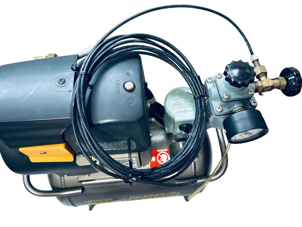 ☆中古品☆ HITACHI 日立 100V 常圧エアコンプレッサー スーパーオイルフリーベビコン 0.2LE-8SB  50/60Hz共用133607 - 6