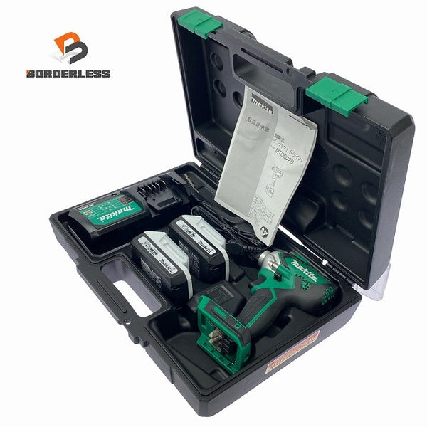 ☆極美品☆makita マキタ 18V 充電式インパクトドライバ MTD002DSAX バッテリー2個(18V 2.0Ah) 充電器 ケース付 コードレス130710 - 1