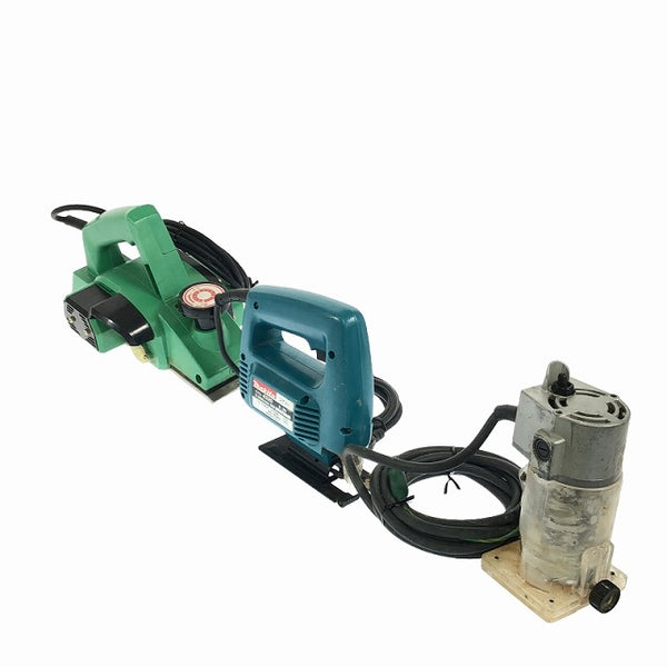 ☆中古品 3点セット☆ makita マキタ 100V トリマ 3701 ジグソー 4320 HITACHI 日立工機 82mmかんな P20 電動工具 - 4