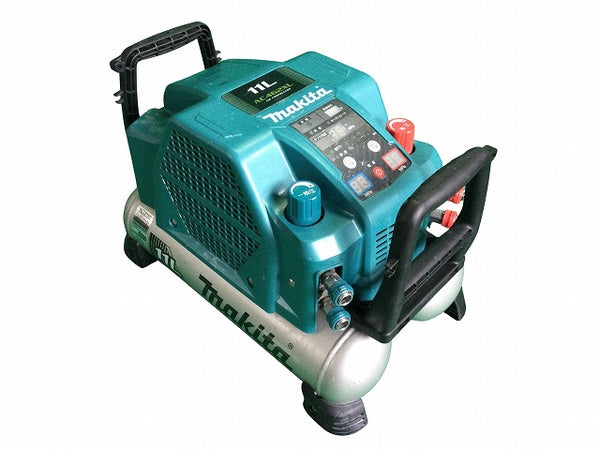 ☆中古品☆makita マキタ 常圧/高圧 エアコンプレッサー AC462XL 青 100V 11L 未使用おまけ常圧ホース付 エアーコンプレッサー - 3