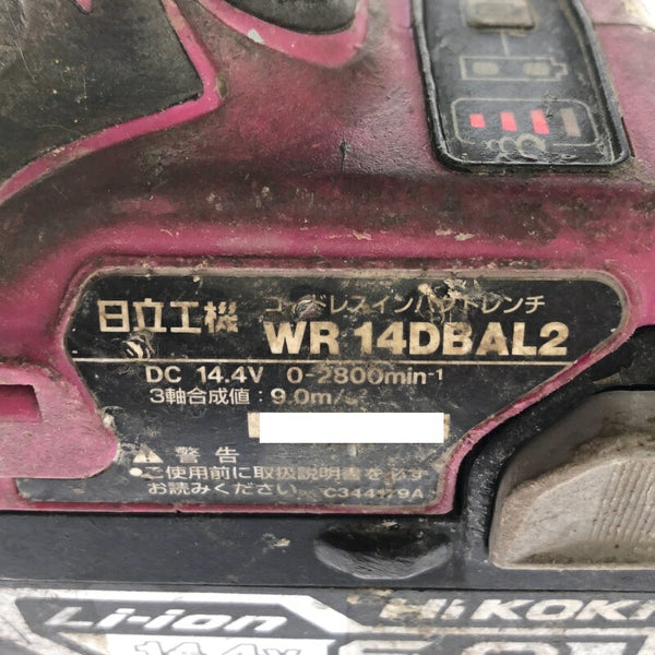 ☆中古品 セット☆HITACHI 日立工機 14.4Vコードレスインパクトレンチ WR14DBAL2 バッテリー1個 (6.0AH) 充電器 UC18YDL - 8