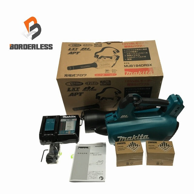 ☆未使用品☆makita マキタ 18V 充電式ブロワ MUB184DRGX バッテリー2個(6.0Ah) 充電器付 送風機 ブロワー 造園