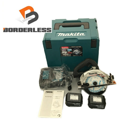 ☆未使用品☆makita マキタ 18V 165mm 充電式マルノコ HS631DGXSB 黒/ブラック バッテリ2個(6.0Ah) 充電器 鮫肌チップソー ケース付