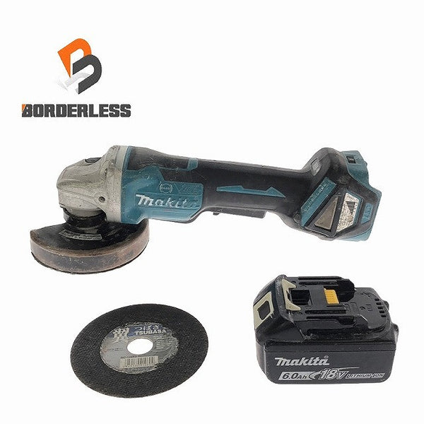 ☆中古品☆makita マキタ 18V 100mm 充電式ディスクグラインダー GA418D バッテリ1個(6.0Ah)付 コードレス ディスクサンダー - 1