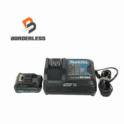 ☆中古品セット☆makita マキタ 10.8V 1.5AH リチウムバッテリー BL1015 充電器 DC10SA 純正品 リチウムイオン電池 蓄電池